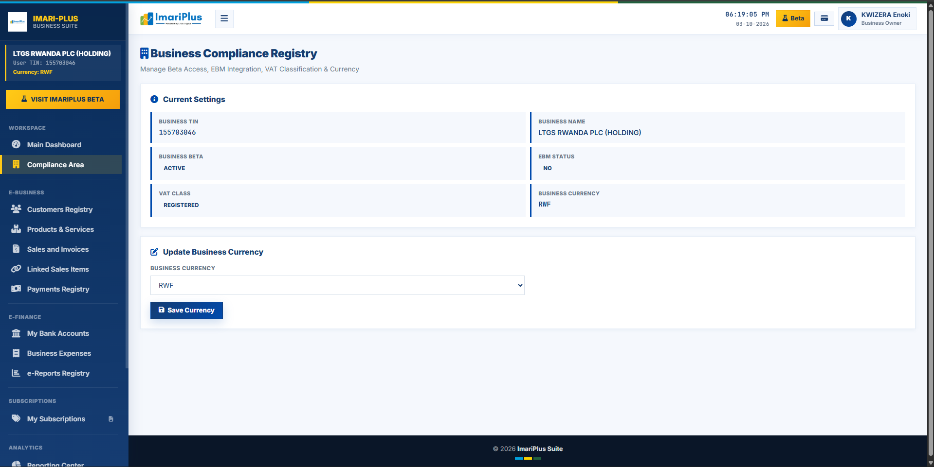 Compliance Registry