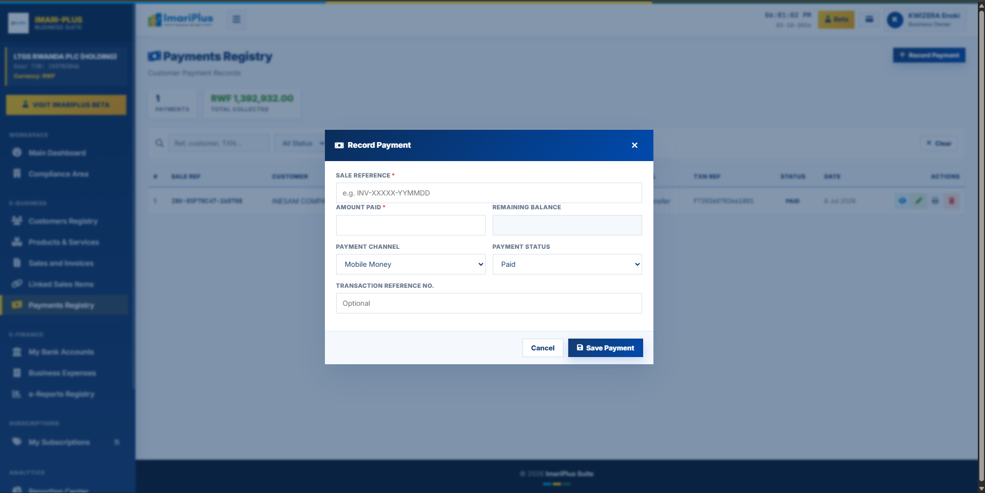 Payments Registry